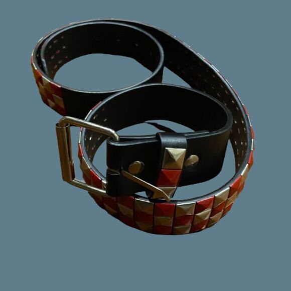 Unbranded Goth Vampire Metal Leather Black Red Silver Unisex One Size - Picture 1 of 5